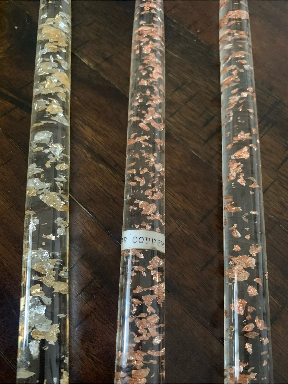 Gold Flake Taper Party Candles - Mixed Colors